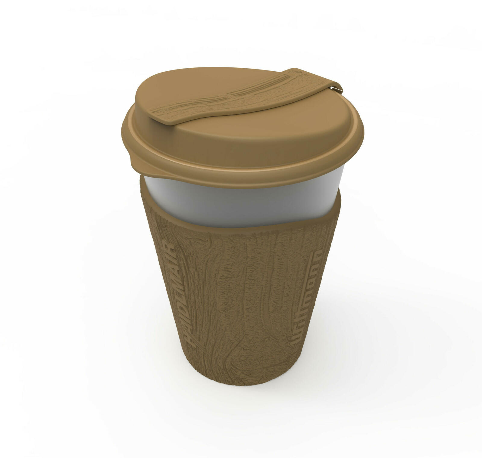 Dieser wiederverwendbare Coffee-to-go-Becher wird in Drei-Komponenten-Technologie mit erneuerbaren Rohstoffen gefertigt.