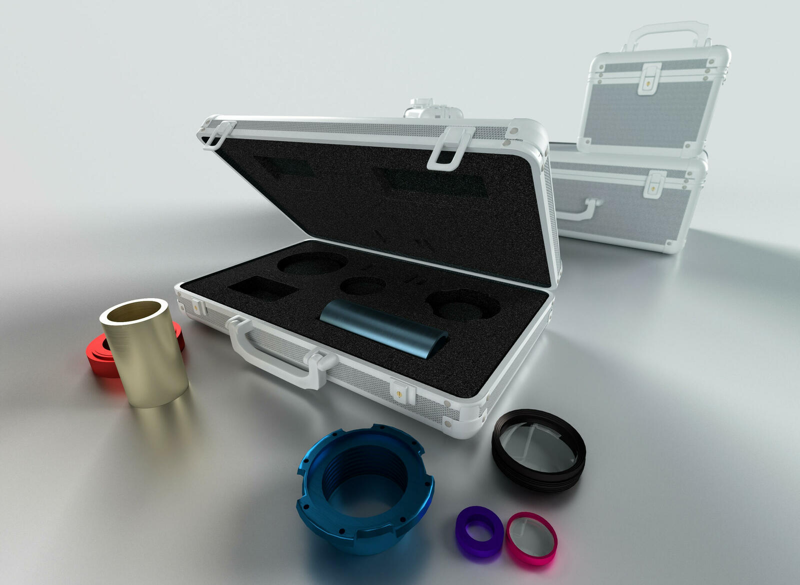 Mit LDPE-Schaum ausgekleideter Linsenbehälter: Eine typische Anwendung auch für Schaumsysteme mit 30 % Recyclinganteil. 